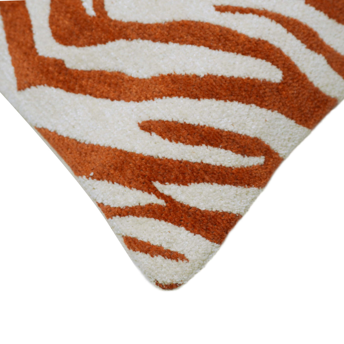 Rustic Terracotta Zebra Jacquard Cushion Cover – 35 x 50 cm