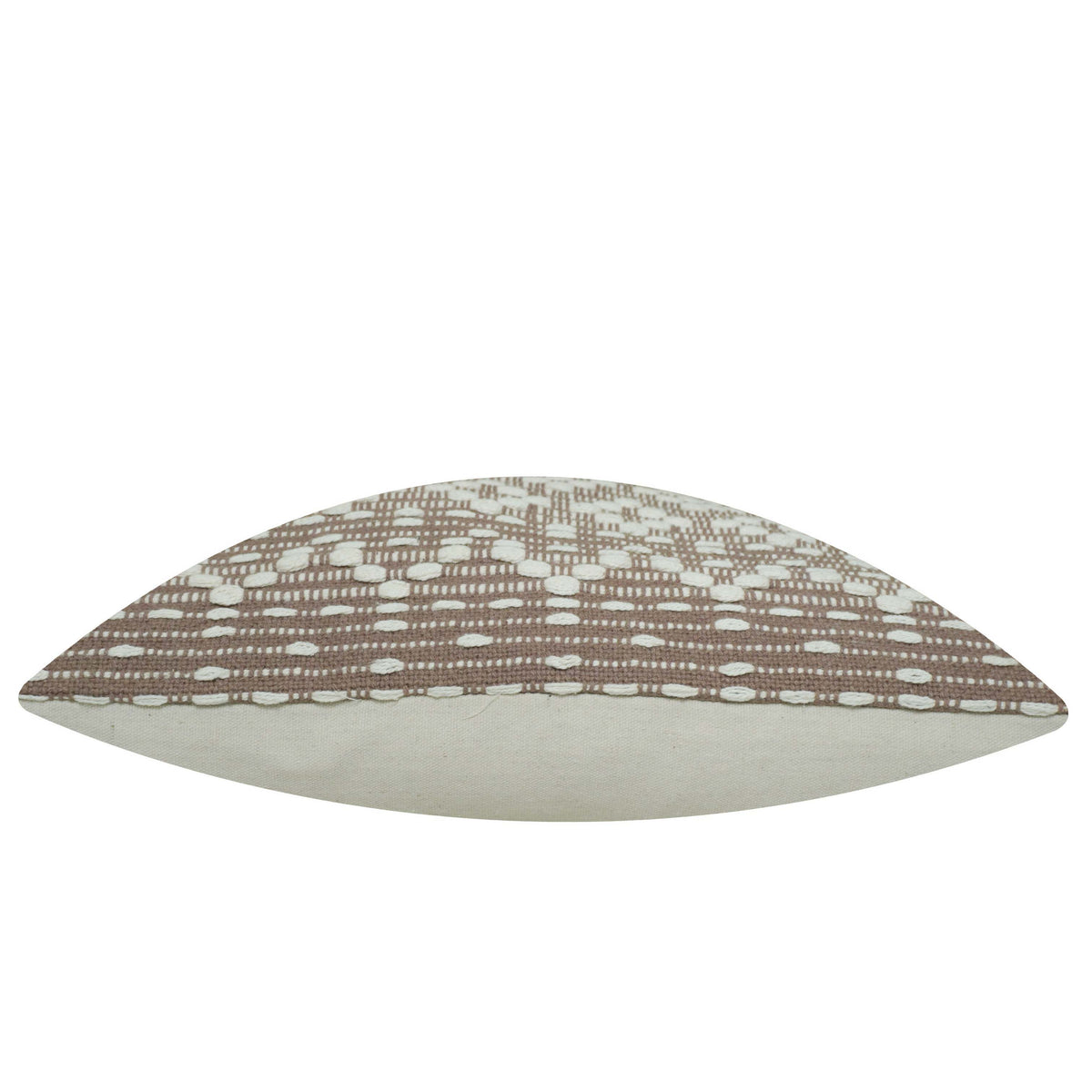 Handwoven Textured Cushion Cover – Taupe & Ivory Woven Design, 45 x 45 cm
