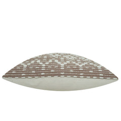 Handwoven Textured Cushion Cover – Taupe & Ivory Woven Design, 45 x 45 cm