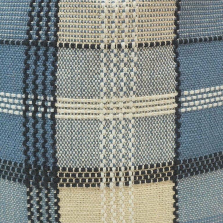 Handmade Blue Plaid Cotton Cushion Cover 45x45 cm | Woven Checkered Throw Pillow Cover | Farmhouse & Modern Décor - Bulk manufacturer & supplier from Panipat, India
