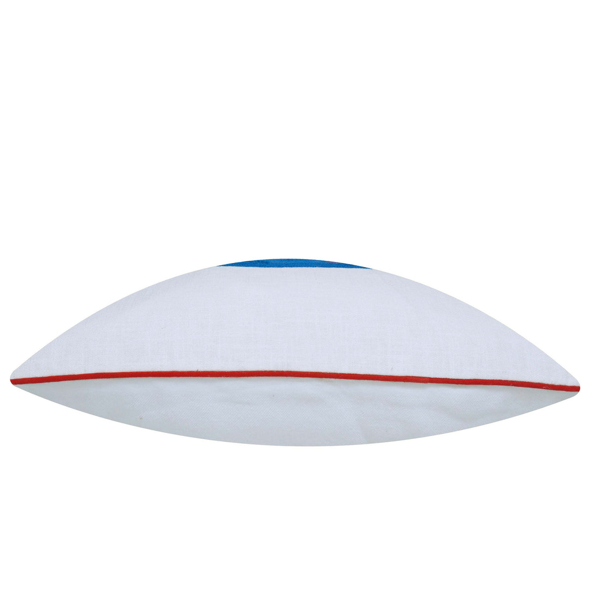 Machine Embroidered Fish Design Cushion Cover 45x45 cm – Blue & Red on White