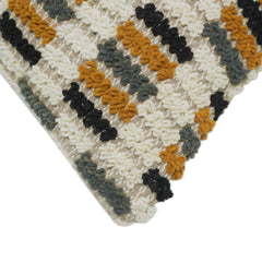 Handwoven Geometric Textured Cushion Cover – Multicolor Check Pattern, 45 x 45 cm