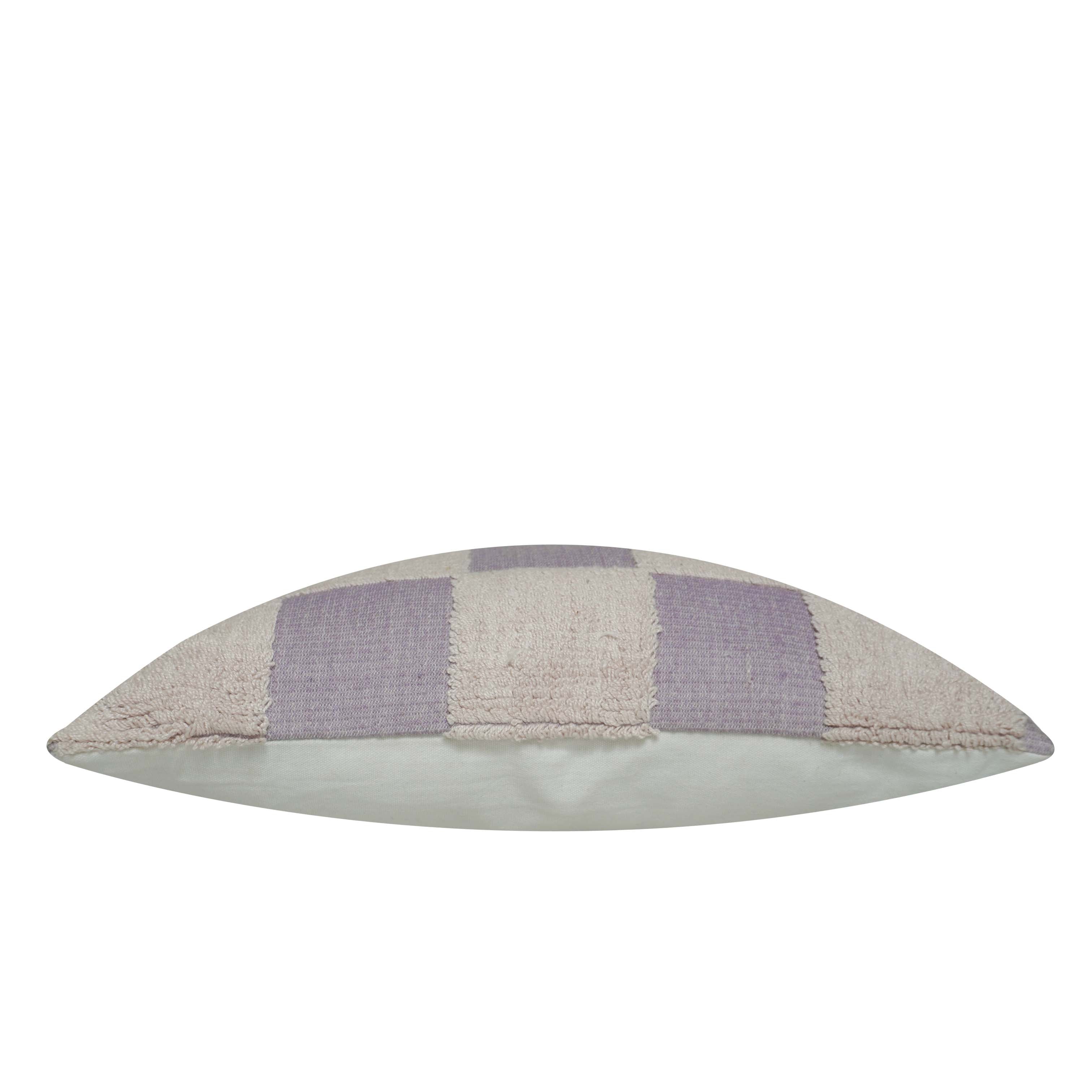 Machine Woven Cotton Checkered Cushion Cover 45x45 cm | Textured Tufted Checker Pattern | Soft Decorative Throw Pillow Cover with Hidden Zipper | Modern Living Room & Bedroom Décor