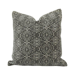 Charcoal Grey Geometric Jacquard Cotton Cushion Cover | 45x45 cm Decorative Throw Pillow Cover