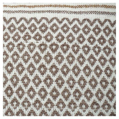 Handwoven Geometric Cotton Cushion Cover 45x45 cm | Boho Tribal Pattern | Neutral Brown & Ivory Decorative Pillow Cover