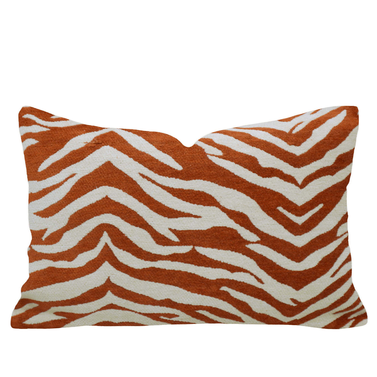 Rustic Terracotta Zebra Jacquard Cushion Cover – 35 x 50 cm