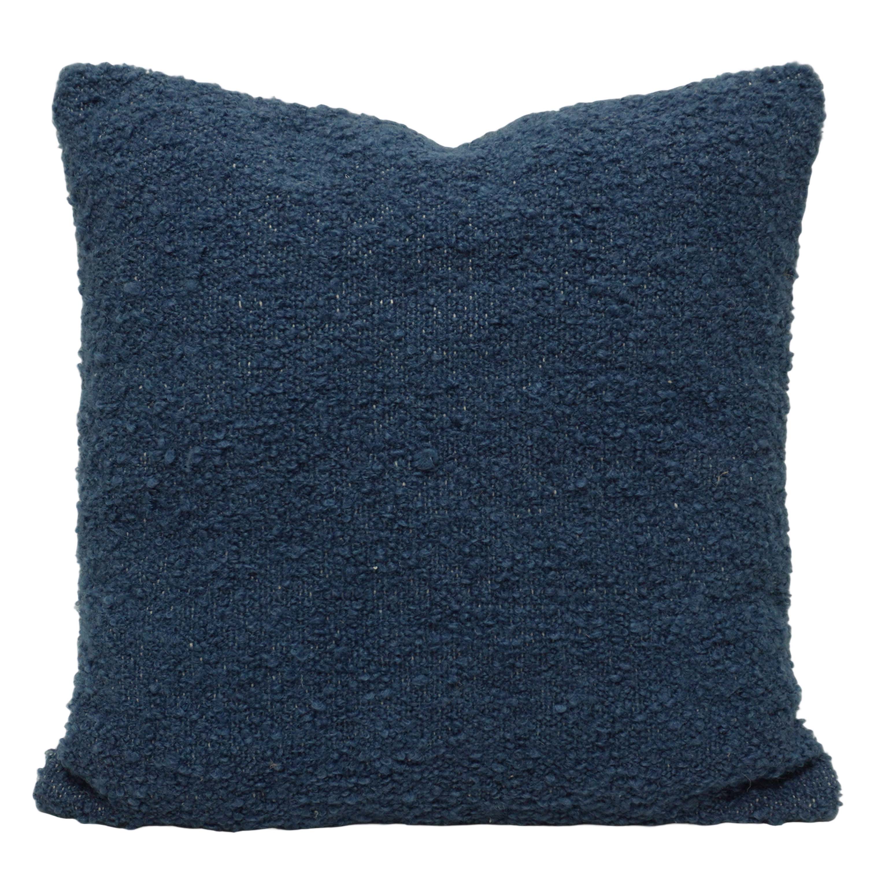 Handwoven Navy Blue Cotton Cushion Cover 45x45 cm | Textured Woven Decorative Throw Pillow Cover | Hidden Zipper | Modern & Minimalist Home Décor