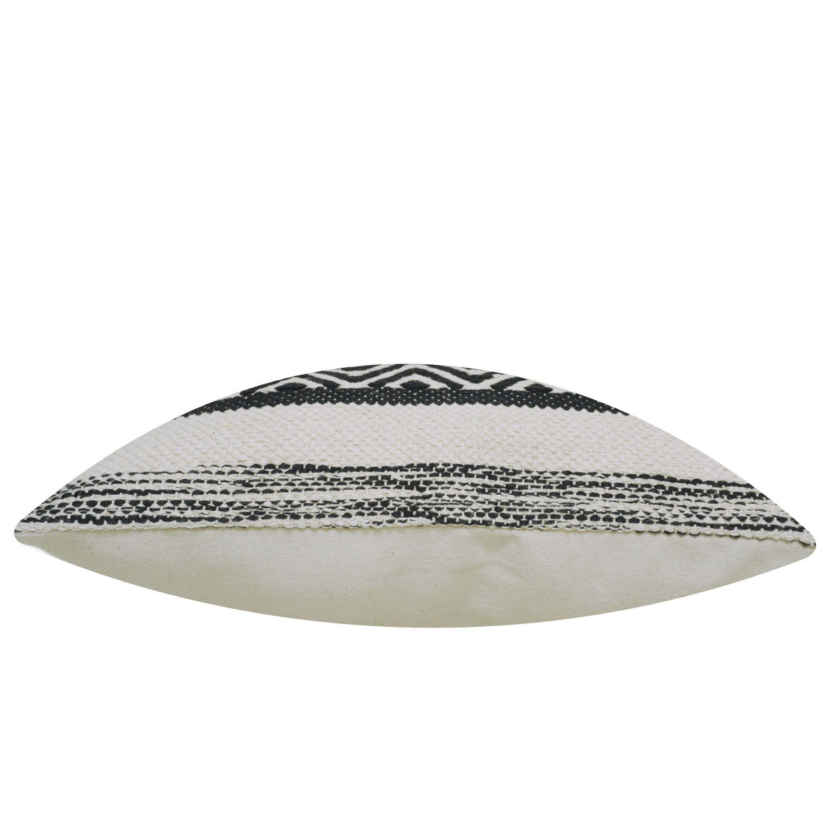 Handwoven Geometric Black & Cream Cushion Cover 45x45 cm | Tribal Pattern