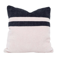 Handmade Cotton Striped Cushion Cover 45x45 cm | Black & Natural Woven Throw Pillow Cover | Modern Minimalist Decorative Cushion Cover | Concealed Zip