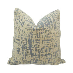 Jacquard Cotton Cushion Cover 45x45 cm – Abstract Woven Pattern in Ivory & Blue