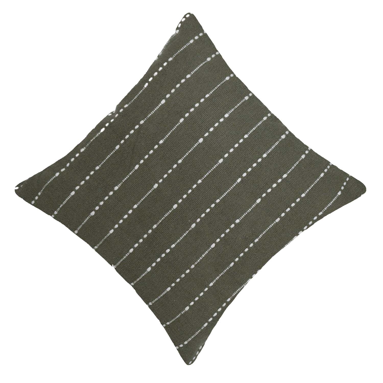 Handmade Cotton Cushion Cover 45x45 cm | Woven Textured Stripe Design | Decorative Throw Pillow Cover with Concealed Zip | Modern Farmhouse & Minimalist Home Décor