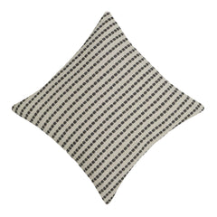 Handwoven Cotton Cushion Cover 45x45 cm | Black & Natural Woven Striped Throw Pillow Cover | Modern Farmhouse Decorative Cushion Cover | Hidden Zipper