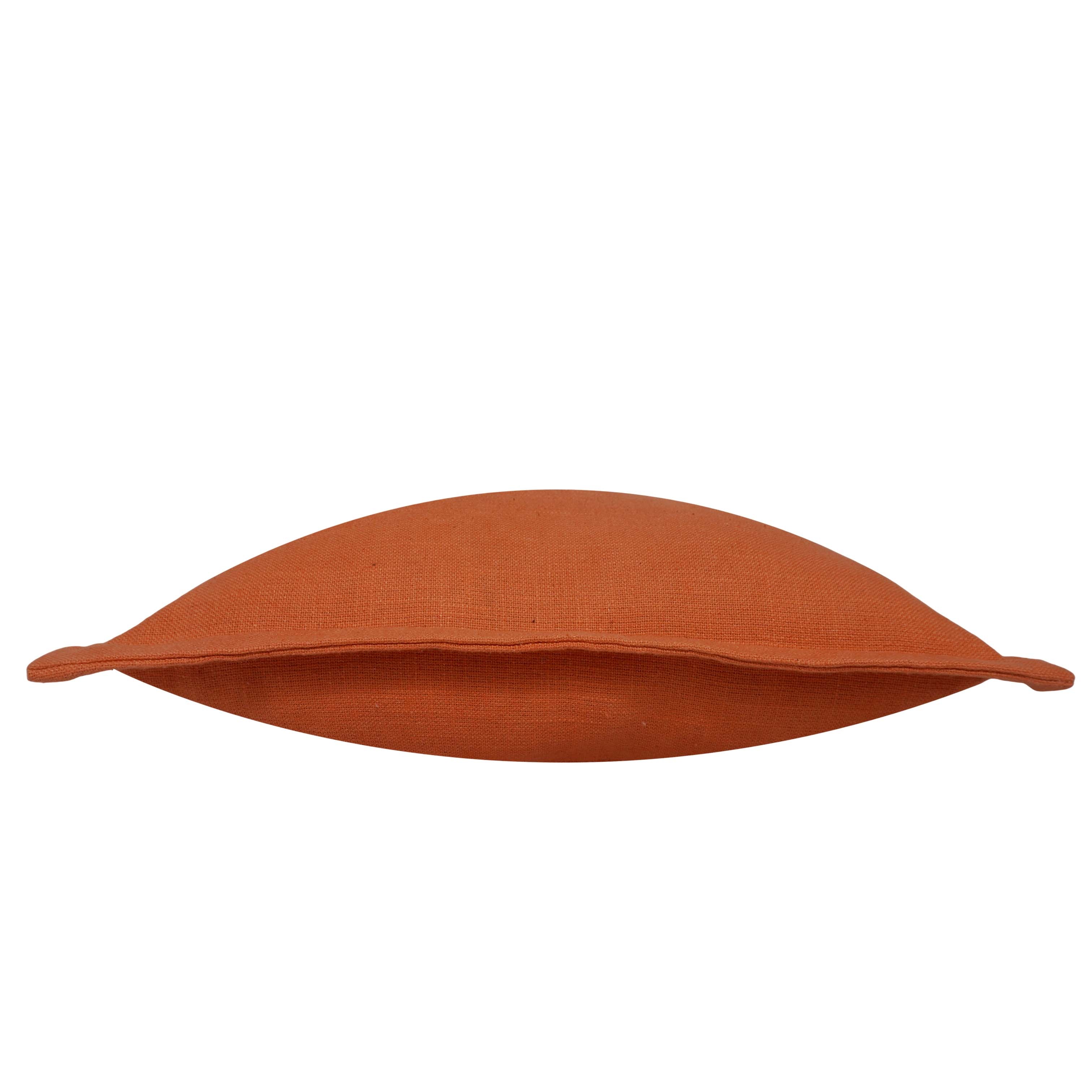 Plain Solid Cotton Cushion Cover 45x45 cm | Minimalist Decorative Throw Pillow Cover with Concealed Zipper | Rust Orange | 18x18 Inch