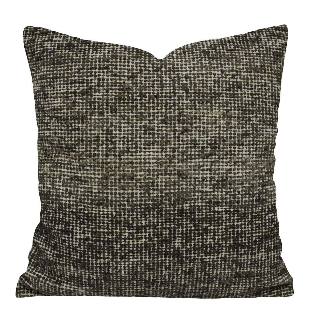 Handwoven Wool Cushion Cover – 45 x 45 cm | Textured Abstract Pattern | Black & Natural Tones