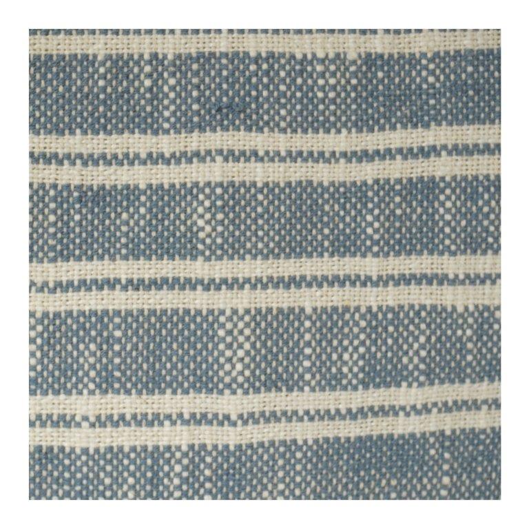 Handwoven Striped Cotton Cushion Cover 45x45 cm | Blue & White Textured Throw Pillow Cover | Modern Minimal Home Décor