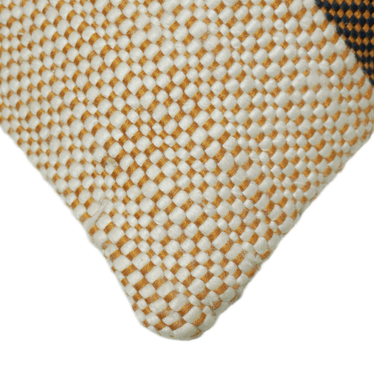Handwoven Textured Cushion Cover – Black, Brown & Cream Geometric Design – 45 x 45 cm