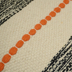 Handwoven Cotton Cushion Cover 45x45 cm – Boho Striped Textured Design with Tassel Details