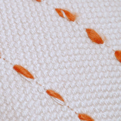 Handwoven White Cushion Cover with Orange Dotted Stripe Design – 45 x 45 cm