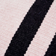 Handmade Cotton Striped Cushion Cover 45x45 cm | Black & Natural Woven Throw Pillow Cover | Modern Minimalist Decorative Cushion Cover | Concealed Zip