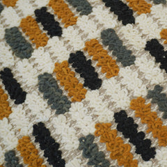 Handwoven Geometric Textured Cushion Cover – Multicolor Check Pattern, 45 x 45 cm