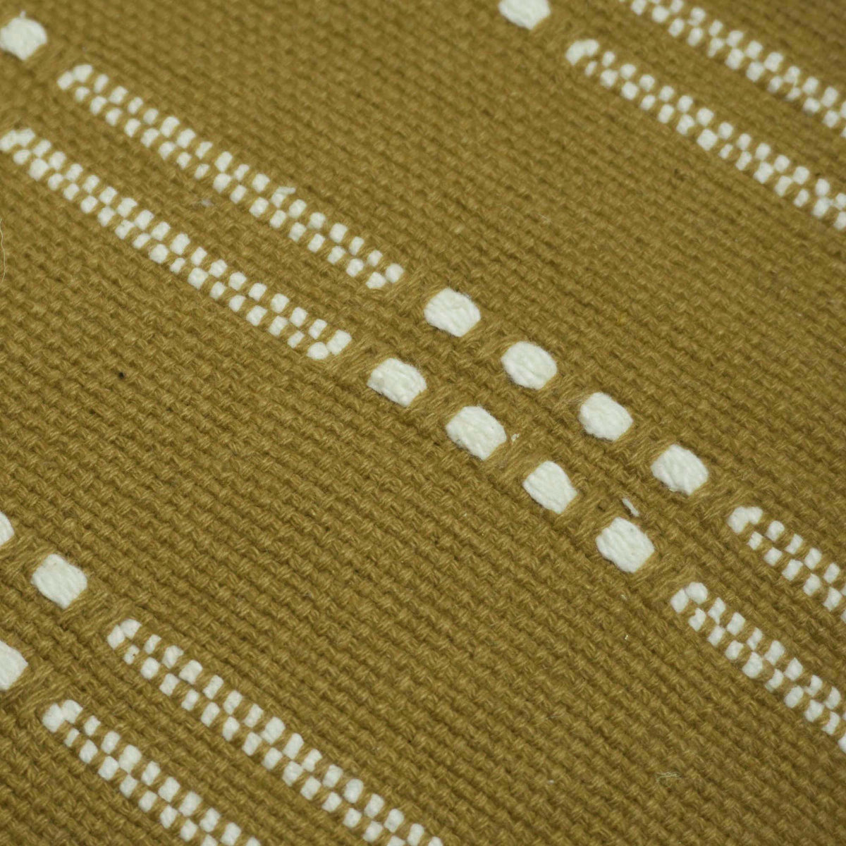 Handwoven Cotton Cushion Cover 45x45 cm | Woven Textured Striped Design | Decorative Throw Pillow Cover with Hidden Zipper | Modern Boho Home Décor | Olive Green