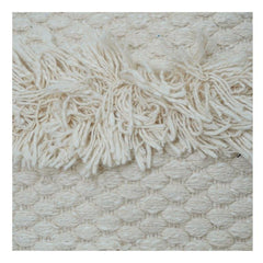 Boho Textured Cotton Cushion Cover with Tassels | Handwoven Tufted Throw Pillow Cover in Neutral Tones