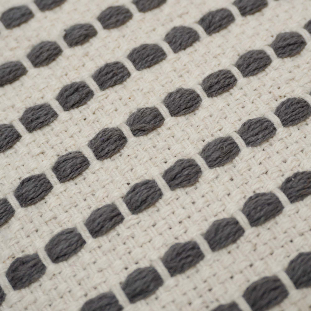 Handwoven Cotton Cushion Cover 45x45 cm | Black & Natural Woven Striped Throw Pillow Cover | Modern Farmhouse Decorative Cushion Cover | Hidden Zipper - Bulk manufacturer & supplier from Panipat, India