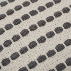 Handwoven Cotton Cushion Cover 45x45 cm | Black & Natural Woven Striped Throw Pillow Cover | Modern Farmhouse Decorative Cushion Cover | Hidden Zipper