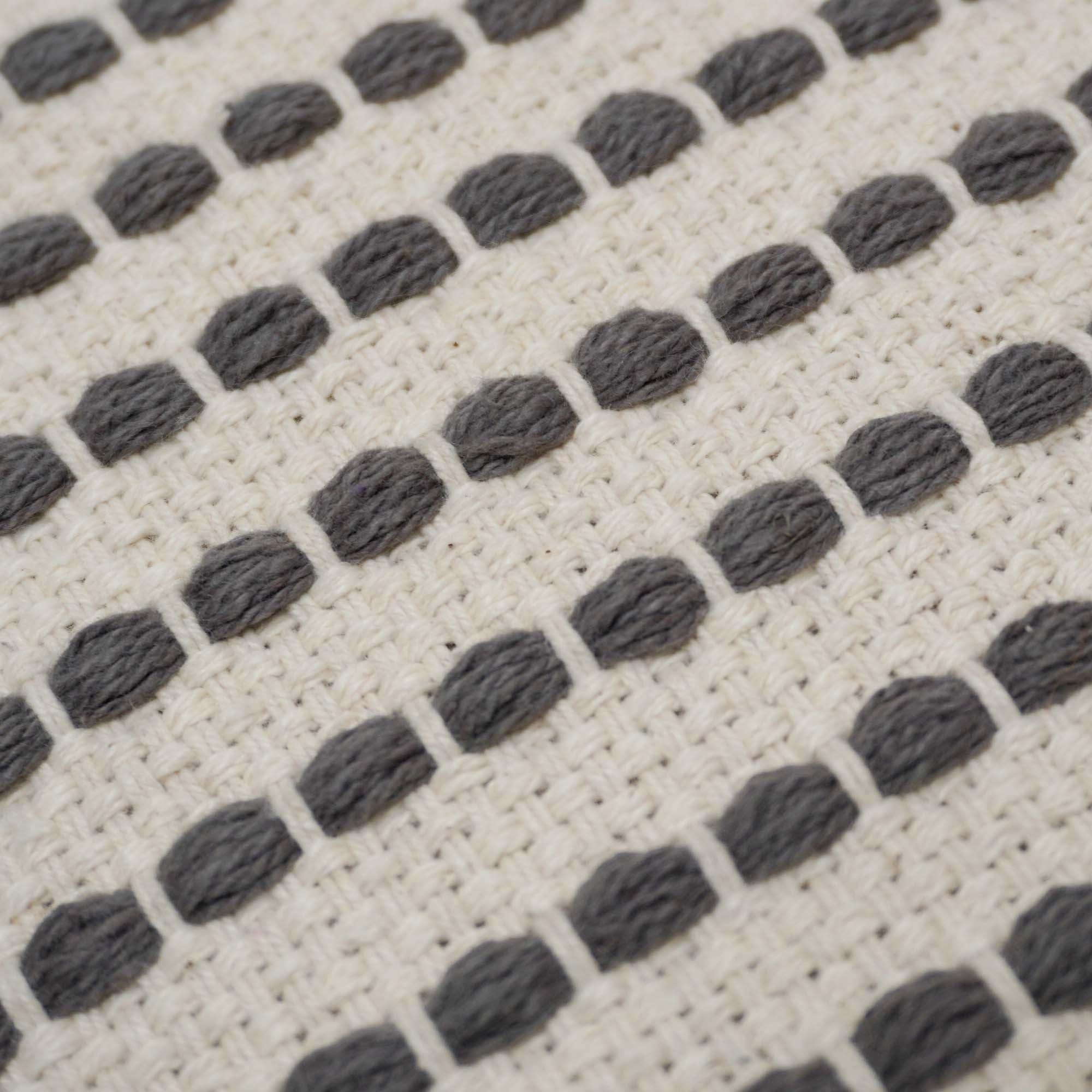 Handwoven Cotton Cushion Cover 45x45 cm | Black & Natural Woven Striped Throw Pillow Cover | Modern Farmhouse Decorative Cushion Cover | Hidden Zipper