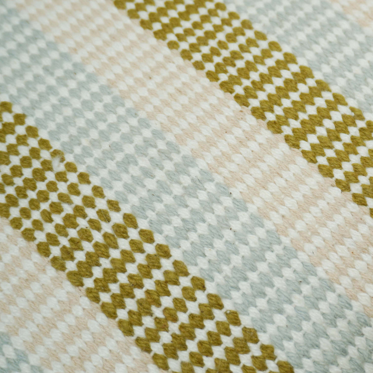Handwoven Olive Green & Ivory Striped Cushion Cover – 45 x 45 cm