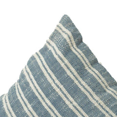 Handwoven Striped Cotton Cushion Cover 45x45 cm | Blue & White Textured Throw Pillow Cover | Modern Minimal Home Décor
