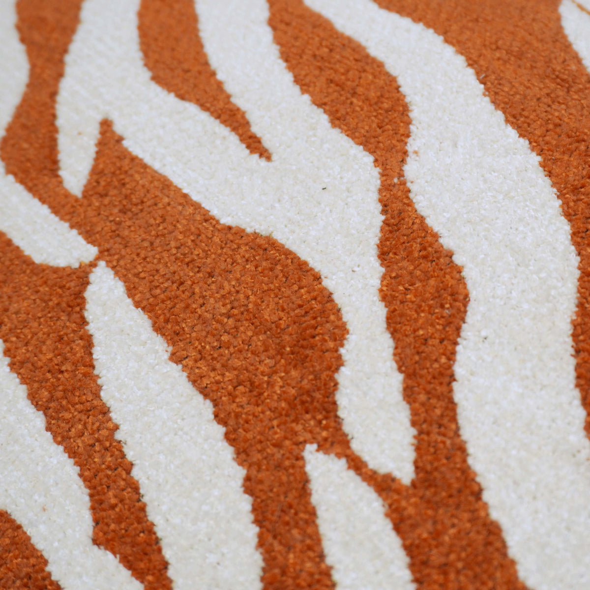 Rustic Terracotta Zebra Jacquard Cushion Cover – 35 x 50 cm