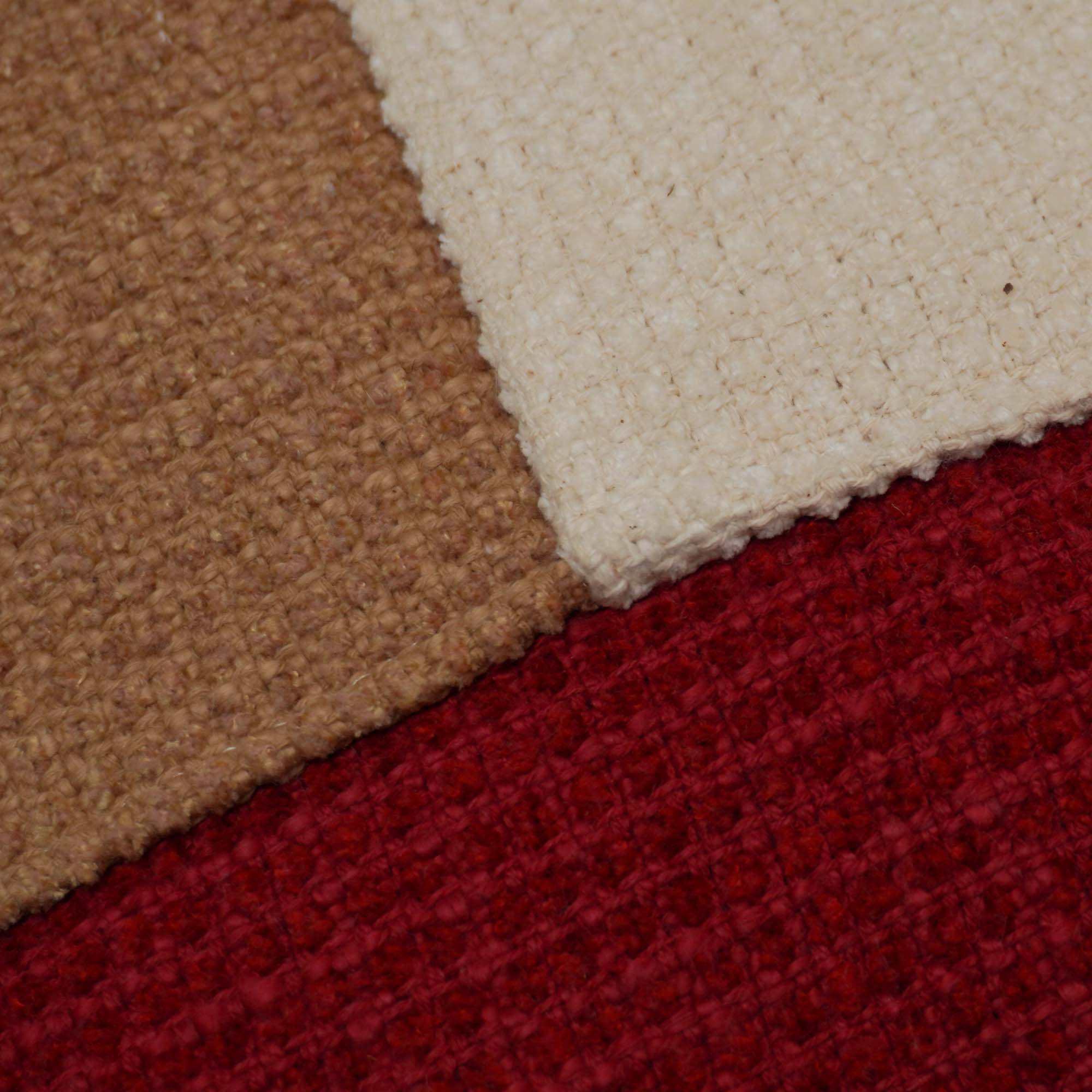 Handwoven Color Block Cotton Cushion Cover 45x45 cm | Textured Decorative Throw Pillow Cover | Red, Beige & Ivory | Hidden Zip | Modern Boho Home Décor