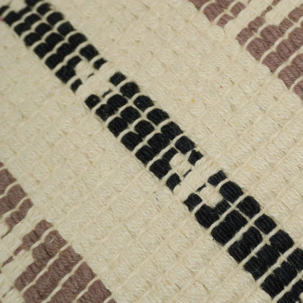 Handwoven Cotton Cushion Cover 45x45 cm | Geometric Tribal Pattern | Textured Woven Decorative Throw Pillow Cover | Hidden Zipper | Boho Living Room Décor