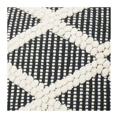 Handwoven Cotton Cushion Cover – Black & White Diamond Geometric Textured Design | Boho Modern Throw Pillow Cover (18x18 Inch)