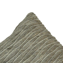 Wave Texture Embroidered Cotton Cushion Cover – Sage Beige | 45x45 cm Decorative Throw Pillow Cover