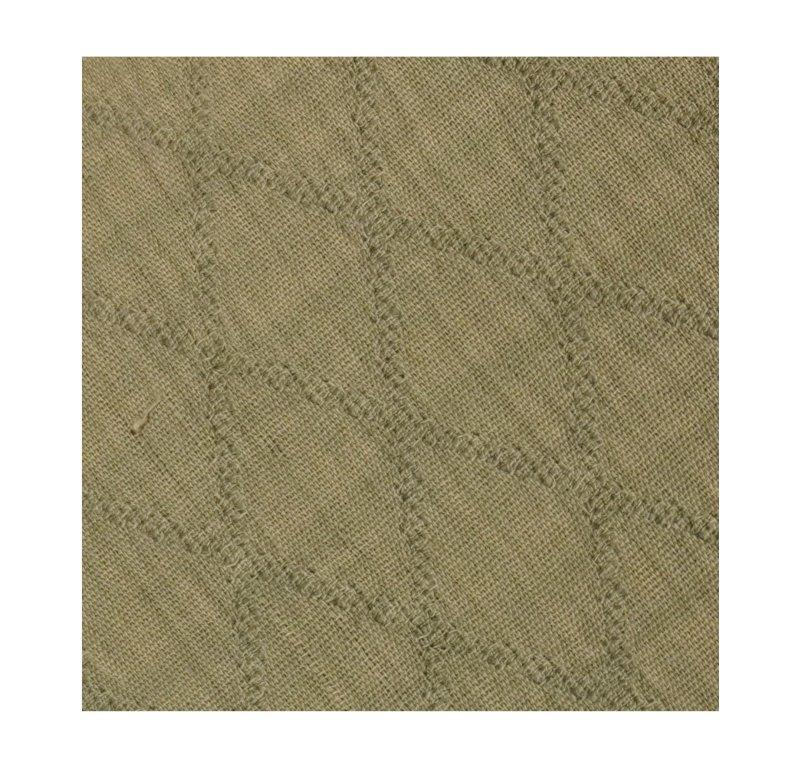 Olive Green Geometric Embroidered Cotton Cushion Cover | Textured Diamond Pattern | 18x18 Inch Decorative Pillow Case
