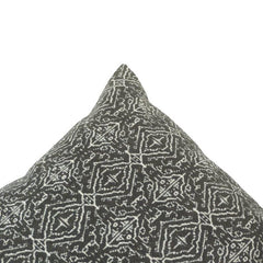 Charcoal Grey Geometric Jacquard Cotton Cushion Cover | 45x45 cm Decorative Throw Pillow Cover