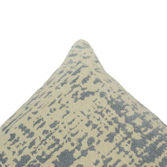 Jacquard Cotton Cushion Cover 45x45 cm – Abstract Woven Pattern in Ivory & Blue