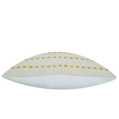 Handwoven White & Yellow Textured Cushion Cover – 45 x 45 cm