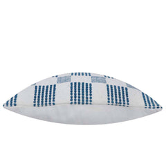 Handwoven Blue & White Geometric Pattern Cushion Cover – 45 x 45 cm