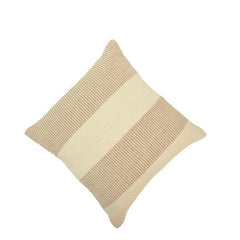 Handwoven Striped Cotton Cushion Cover – Beige & Cream Textured Throw Pillow Cover | 45x45 cm