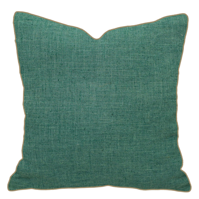Teal Green Slub Cotton Cushion Cover – 45 x 45 cm | Textured Solid Accent Pillow Cover
