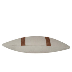 Handwoven Cotton Cushion Cover 40 x 60 cm | Ivory with Brown Woven Stripe | Rectangular Decorative Throw Pillow Cover | Hidden Zipper
