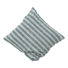 Handwoven Striped Cotton Cushion Cover 45x45 cm | Blue & White Textured Throw Pillow Cover | Modern Minimal Home Décor
