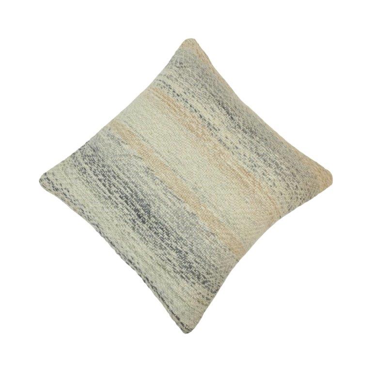 Handwoven Chevron Cotton Cushion Cover | Neutral Textured Handmade Pillow Cover 45x45 cm - Bulk manufacturer & supplier from Panipat, India
