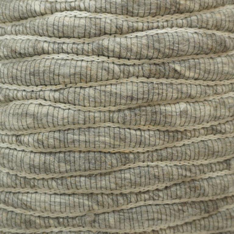 Wave Texture Embroidered Cotton Cushion Cover – Sage Beige | 45x45 cm Decorative Throw Pillow Cover