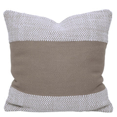 Handwoven Textured Taupe & Ivory Cushion Cover – 45 x 45 cm
