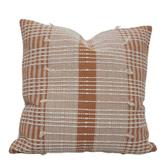 Handmade Woven Cotton Cushion Cover 45x45 cm | Textured Plaid Design | Decorative Throw Pillow Cover with Concealed Zip | Modern Boho Home Décor
