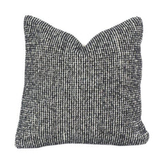 Black & White Textured Cotton Cushion Cover | Handwoven Look | Modern Minimalist Throw Pillow Cover | 18x18 Inch